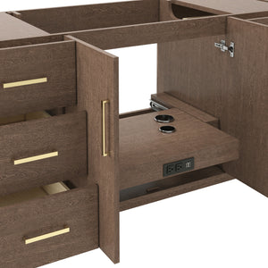 Fresca FCB4460MBIR Sawyer 60" Freestanding Bathroom Cabinet in Mocha Birch