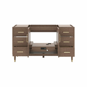 Fresca FCB4460MBIR Sawyer 60" Freestanding Bathroom Cabinet in Mocha Birch