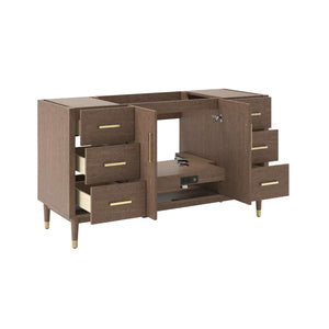 Fresca FCB4460MBIR Sawyer 60" Freestanding Bathroom Cabinet in Mocha Birch