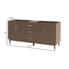 Load image into Gallery viewer, Fresca FCB4472MBIR Sawyer 72&quot; Freestanding Bathroom Cabinet in Mocha Birch