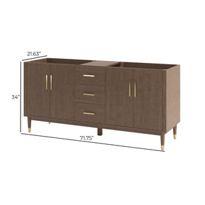 Fresca FCB4472MBIR Sawyer 72" Freestanding Bathroom Cabinet in Mocha Birch