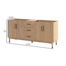 Load image into Gallery viewer, Fresca FCB4472SOAK Sawyer 72&quot; Freestanding Bathroom Cabinet in Sunburst Oak