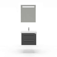 Load image into Gallery viewer, Casa Mare Elke 24&quot; Glossy Gray Bathroom Vanity and Ceramic Sink Combo - ELKE60GG-24-MSC