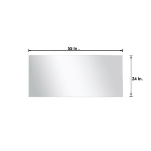 Lexora LLF60DKSODM55FRG Lafarre 60" Rustic Acacia Double Bathroom Vanity, White Quartz Top,White Square Sinks, Labaro Rose Gold Faucet Set, and 55" Frameless Mirror