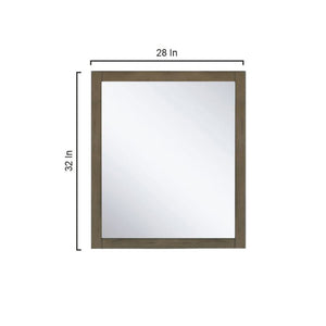 Lexora LM342230SKCSM28F Marsyas 30" Rustic Brown Single Vanity, White Quartz Top, White Square Sink and 28" Mirror w/ Faucet