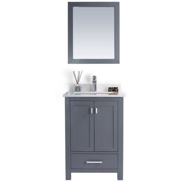 LAVIVA 313ANG-24G-WQ Wilson 24 - Grey Cabinet + White Quartz Countertop