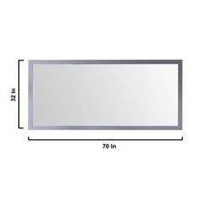 Load image into Gallery viewer, Lexora LJ342272DBDSM70F Jacques 72&quot; Dark Grey Double Vanity, White Carrara Marble Top, White Square Sinks and 70&quot; Mirror w/ Faucets