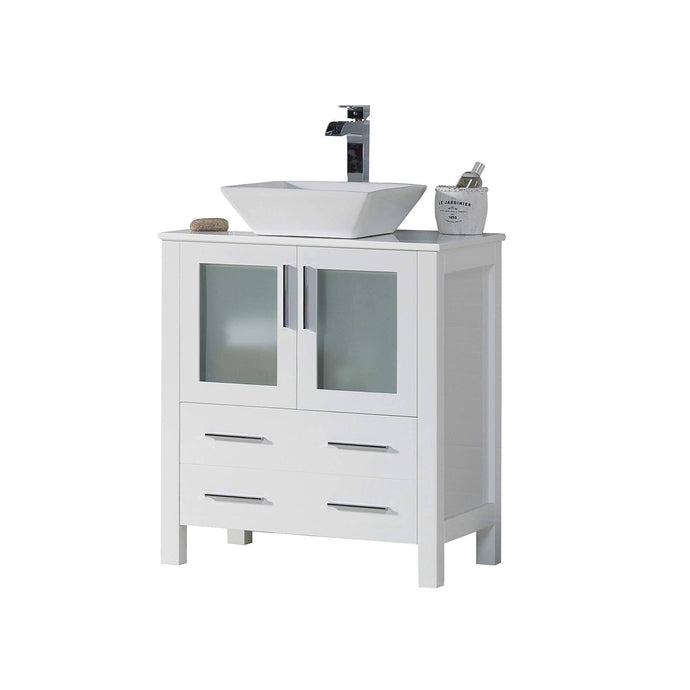 Blossom 001 30 01 V Sydney 30 Inch Vanity with Ceramic Vessel Sink - White