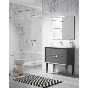 Lucena Bath 42661 40" Grey Décor Tirador Freestanding  Vanity