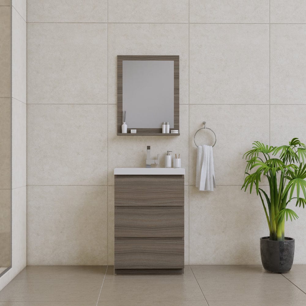 Alya Bath AB-MOA24-G Paterno 24 inch Modern Freestanding Bathroom Vanity, Gray
