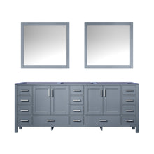 Load image into Gallery viewer, Lexora LJ342284DB00M34 Jacques 84&quot; Dark Grey Double Vanity, no Top and 34&quot; Mirrors