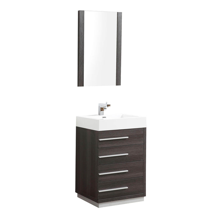 Blossom 005 30 07 A M Barcelona 30 Inch Vanity with Acrylic Sink & Mirror - Dark Oak