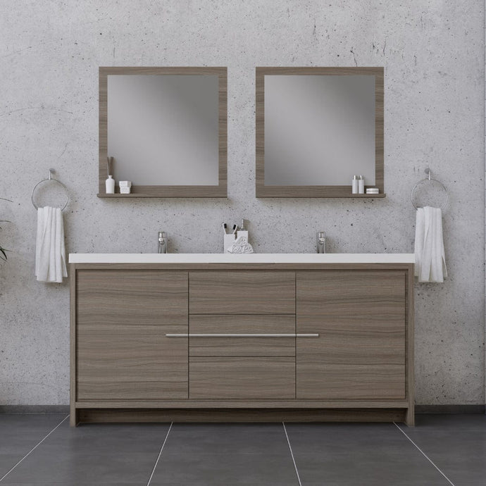 Alya Bath AB-MD672-G Sortino 72 inch Modern Bathroom Vanity, Gray