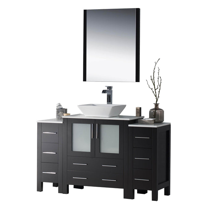 Blossom 001 54 02 V M Sydney 54 Inch Vanity with Ceramic Vessel Sink & Mirror - Espresso