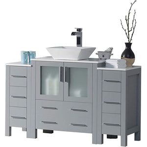 Blossom 001 54 15 V Sydney 54 Inch Vanity with Ceramic Vessel Sink - Metal Gray