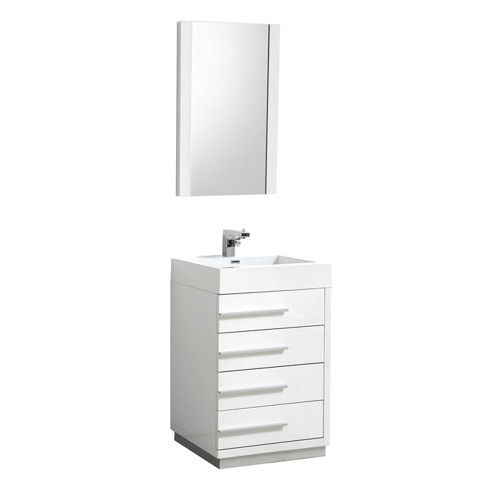 Blossom 005 30 01 A M Barcelona 30 Inch Vanity with Acrylic Sink & Mirror - White