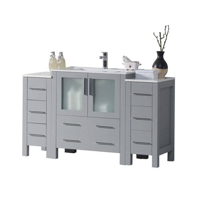 Blossom 001 54 15 C Sydney 54 Inch Vanity with Ceramic Sink - Metal Gray