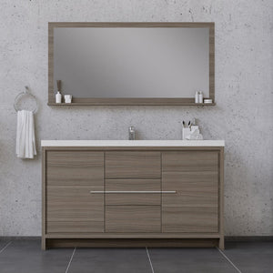 Alya Bath AB-MD660S-G Sortino 60 Single inch Modern Bathroom Vanity, Gray