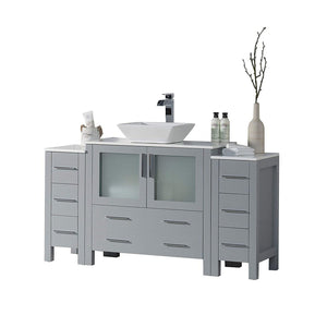 Blossom 001 60S2 15 V Sydney 60 Inch Vanity with Ceramic Vessel Sink - Metal Gray