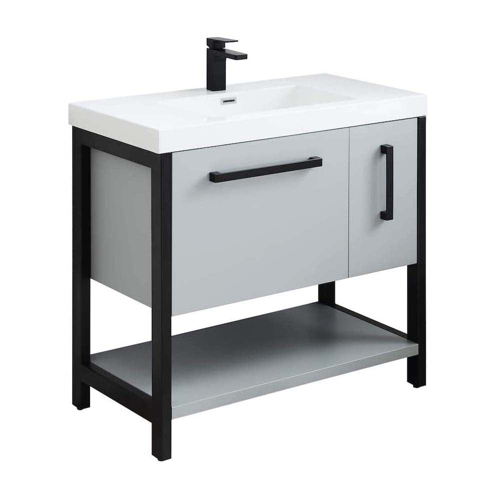 Blossom 022 36 15 A Riga 36 Inch Vanity with Acrylic Sink - Metal Gray