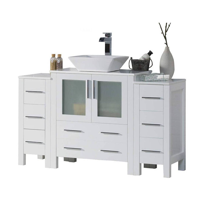 Blossom 001 54 01 V Sydney 54 Inch Vanity with Ceramic Vessel Sink - White