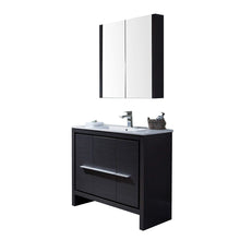 Load image into Gallery viewer, Blossom 014 36 16 C MC Milan 36 Inch Vanity with Ceramic Sink &amp; Mirrored Medicine Cabinet - Silver Grey