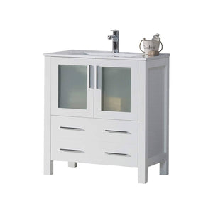 Blossom 001 30 01 C Sydney 30 Inch Vanity with Ceramic Sink - White