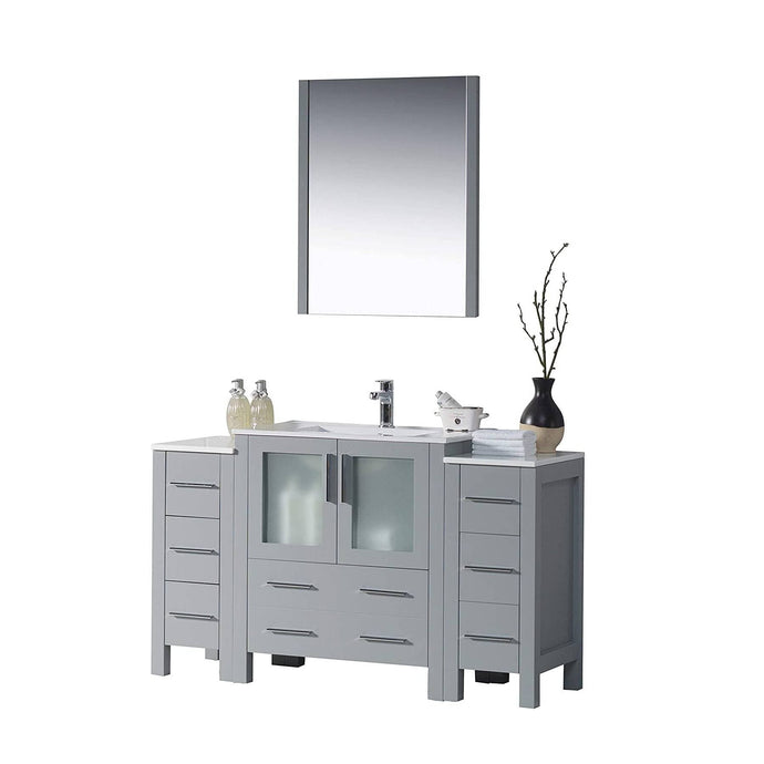 Blossom 001 54 15 C M Sydney 54 Inch Vanity with Ceramic Sink & Mirror - Metal Gray