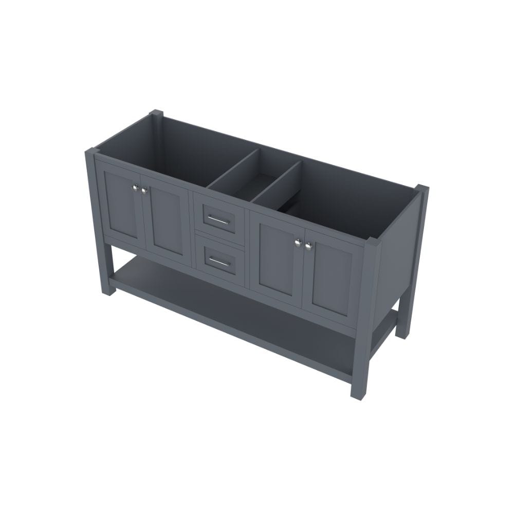 Alya Bath HE-102-60D-G Wilmington 60 inch DOUBLE Vanity in GRAY with No Top