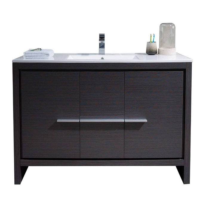 Blossom 014 48 16S C Milan 48 Inch Vanity with Ceramic Single Sink - Silver Grey