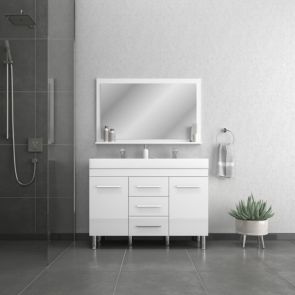 Alya Bath AT-8048-W-D Ripley 48 inch White Double Vanity with Sink