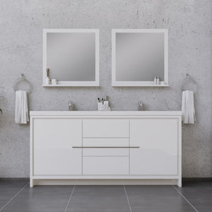 Alya Bath AB-MD672-W Sortino 72 inch Modern Bathroom Vanity, White