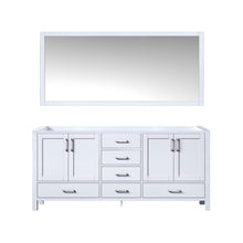 Load image into Gallery viewer, Lexora LJ342272DA00M70 Jacques 72&quot; White Double Vanity, no Top and 70&quot; Mirror
