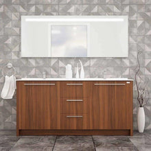 Load image into Gallery viewer, Casa Mare Nona 60&quot; Matte Walnut Modern Double Sink Freestanding Bathroom Vanity and Sink Combo - NONA152MW-60-MSC