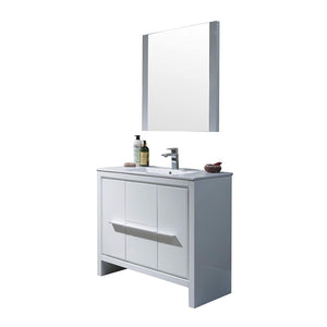 Blossom 014 36 01 C M Milan 36 Inch Vanity with Ceramic Sink & Mirror - White