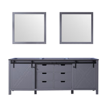 Load image into Gallery viewer, Lexora LM342284DB00M34 Marsyas 84&quot; Dark Grey Double Vanity, no Top and 34&quot; Mirrors