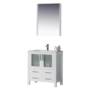 Blossom 001 30 01 C M Sydney 30 Inch Vanity with Ceramic Sink & Mirror - White