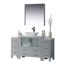 Load image into Gallery viewer, Blossom 001 60S2 15 V M Sydney 60 Inch Vanity with Ceramic Vessel Sink &amp; Mirror - Metal Gray