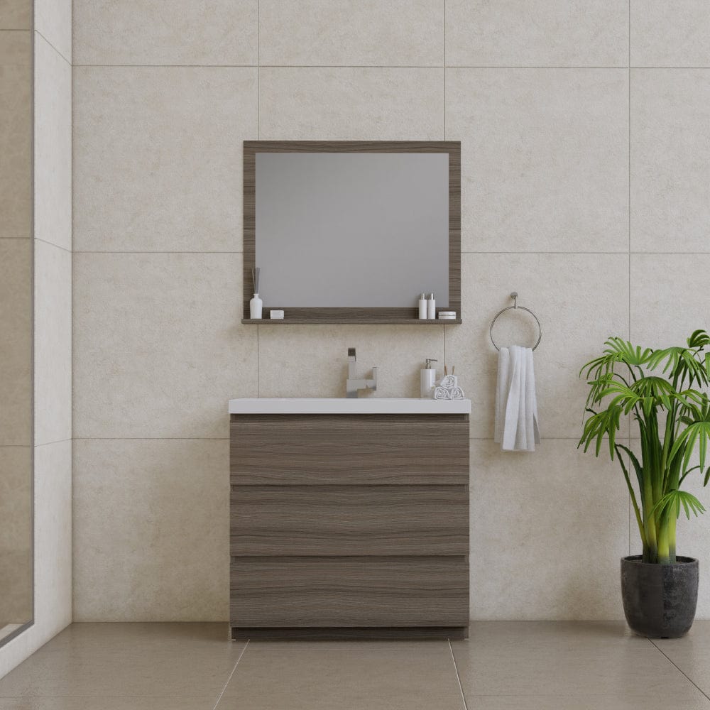 Alya Bath AB-MOA36-G Paterno 36 inch Modern Freestanding Bathroom Vanity, Gray