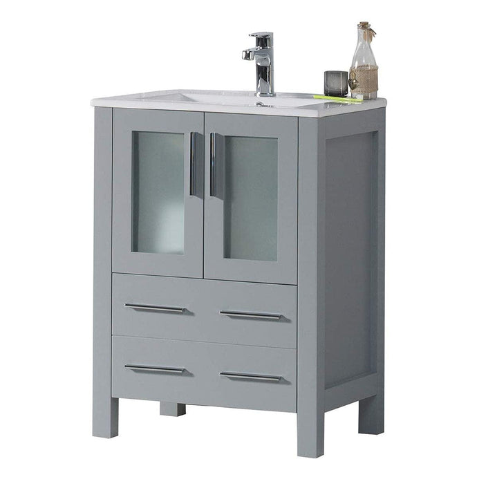 Blossom 001 30 15 C Sydney 30 Inch Vanity with Ceramic Sink - Metal Grey