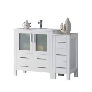 Blossom 001 42S 01 C Sydney 42 Inch Vanity with Ceramic Sink & Side Cabinet - White