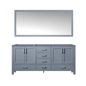 Lexora LJ342260DB00M58 Jacques 60" Dark Grey Double Vanity, no Top and 58" Mirror