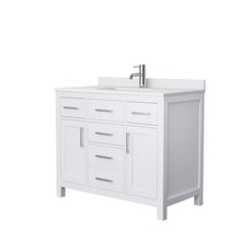 Load image into Gallery viewer, Wyndham Collection WCG242442SWHWCUNSMXX Beckett 42 Inch Single Bathroom Vanity in White, White Cultured Marble Countertop, Undermount Square Sink, No Mirror