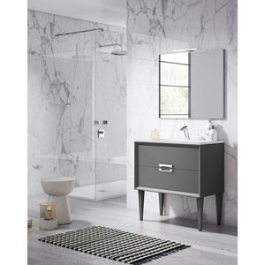 Lucena Bath 42591 32" Grey Décor Tirador Freestanding  Vanity