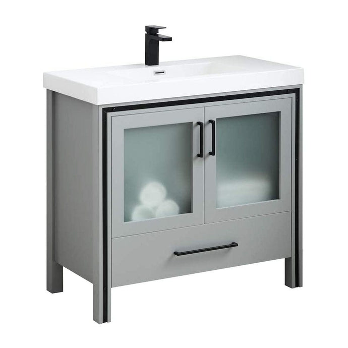 Blossom 024 36 15 A Birmingham 36 Inch Vanity with Acrylic Sink - Matte Gray