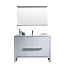 Load image into Gallery viewer, Blossom 014 48 01S C M Milan 48 Inch Vanity with Ceramic Single Sink &amp; Mirror - White