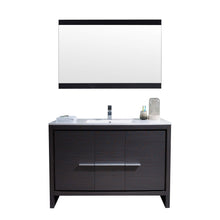 Load image into Gallery viewer, Blossom 014 48 16S C M Milan 48 Inch Vanity with Ceramic Single Sink &amp; Mirror - Silver Grey