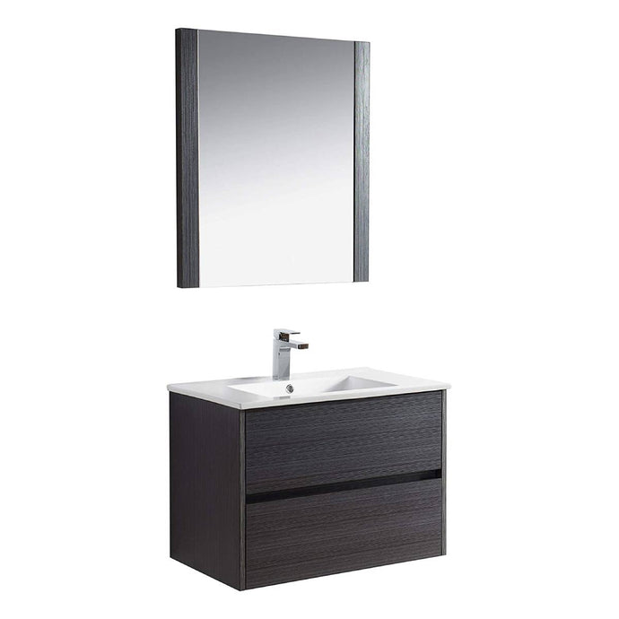 Blossom 016 30 16 C M Valencia 30 Inch Vanity with Ceramic Sink & Mirror - Silver Grey