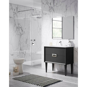 Lucena Bath 42551 32" Black Décor Tirador Freestanding  Vanity