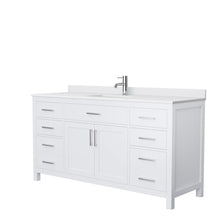 Load image into Gallery viewer, Wyndham Collection WCG242466SWHWCUNSMXX Beckett 66 Inch Single Bathroom Vanity in White, White Cultured Marble Countertop, Undermount Square Sink, No Mirror